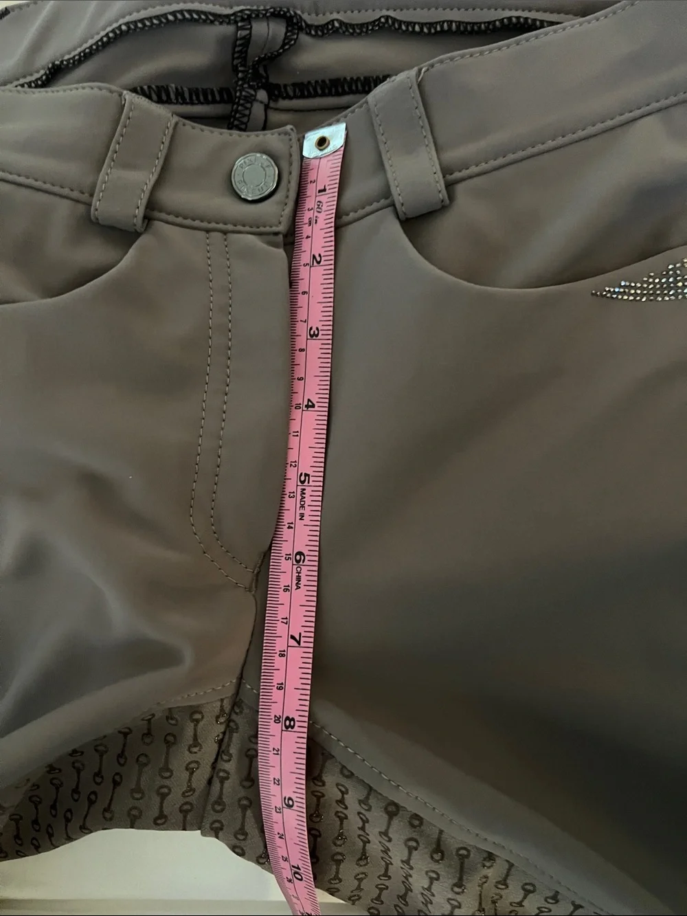 Pikeur Laure GR 38/6Taupe Equitation Breeches with Rhinestone Logo - Picture 11 of 16